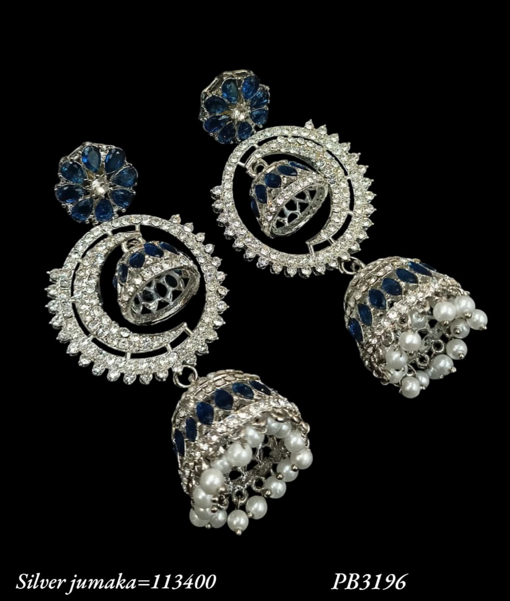 Traditional CZ Jhumka Earrings with Floral Stud Design – Lucentemarket